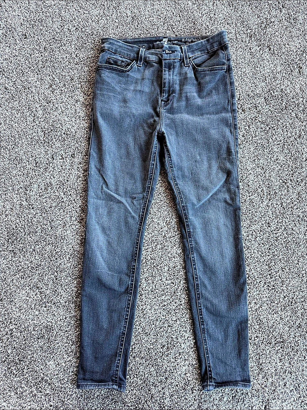 7 For All Mankind High Waisted Skinny Jeans Blue Waist 30